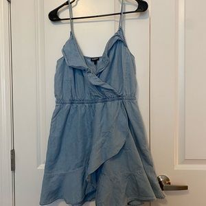 Denim ruffled dress